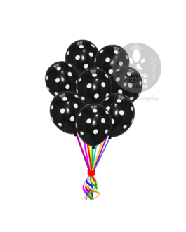White and Black Polka Dots Balloons 12 ” Inch