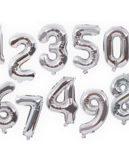 16″ Foil Silver Number Balloons