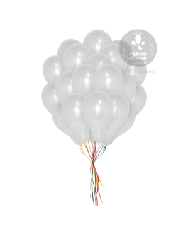 White metallic balloons