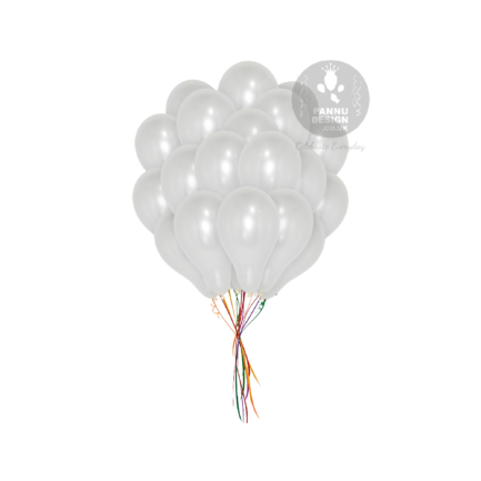 White metallic balloons