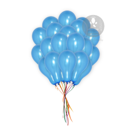 blue metallic balloons