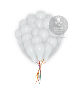 Plain White Latex Balloons