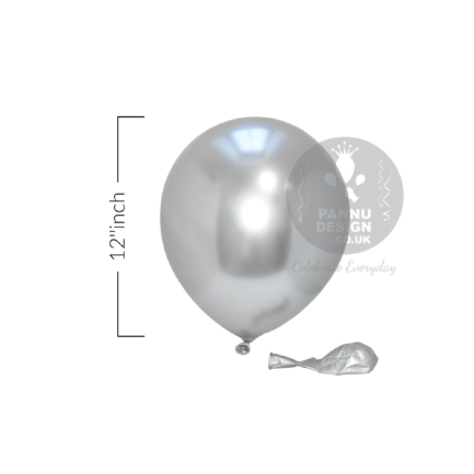 Silver Chrome Balloons Set