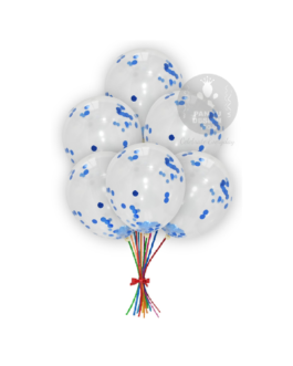 Blue Confetti Balloons 12” inch