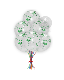 Green Confetti Balloons 12” inch