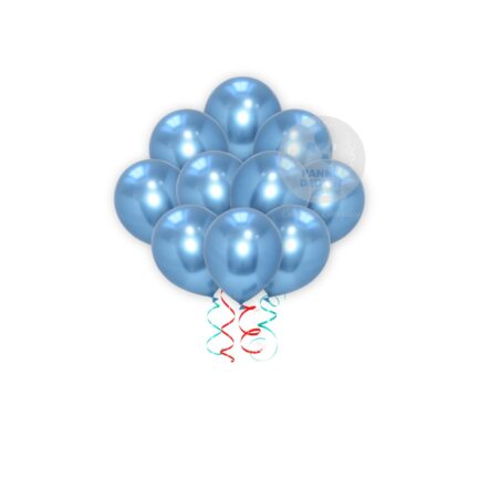 Blue Chrome Balloons Set