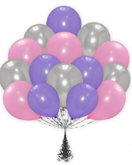 Pink, Purple and Silver Balloons
