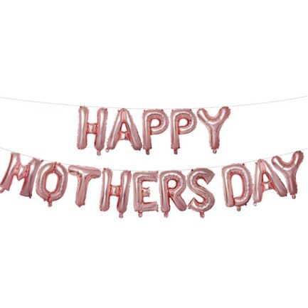 rosegold happy mothers day foil balloon set
